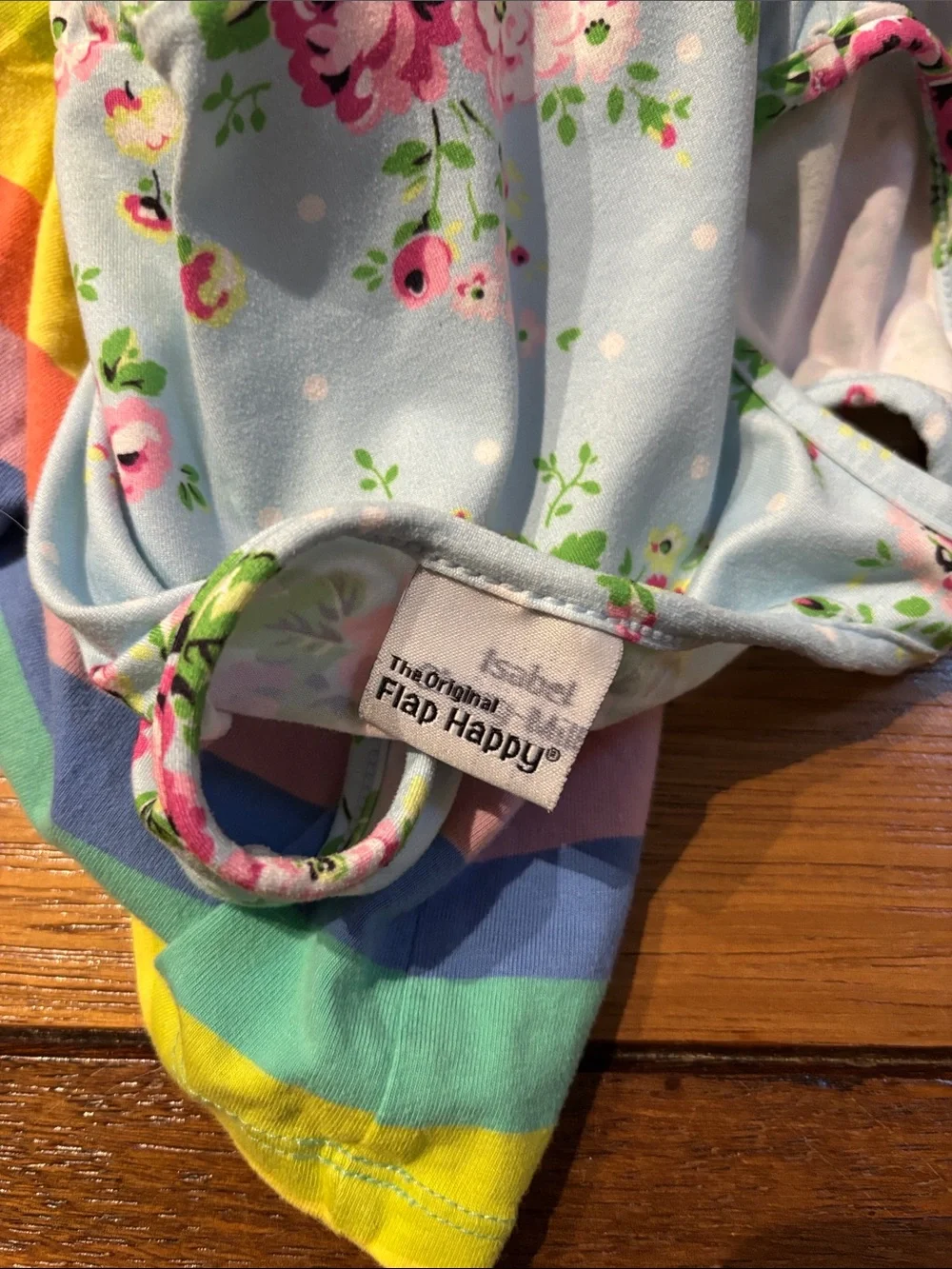 Bundle of Girls Summer Dresses Floral and Rainbow Size 4